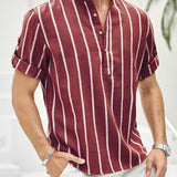 Chemise Rayée à Col Officier