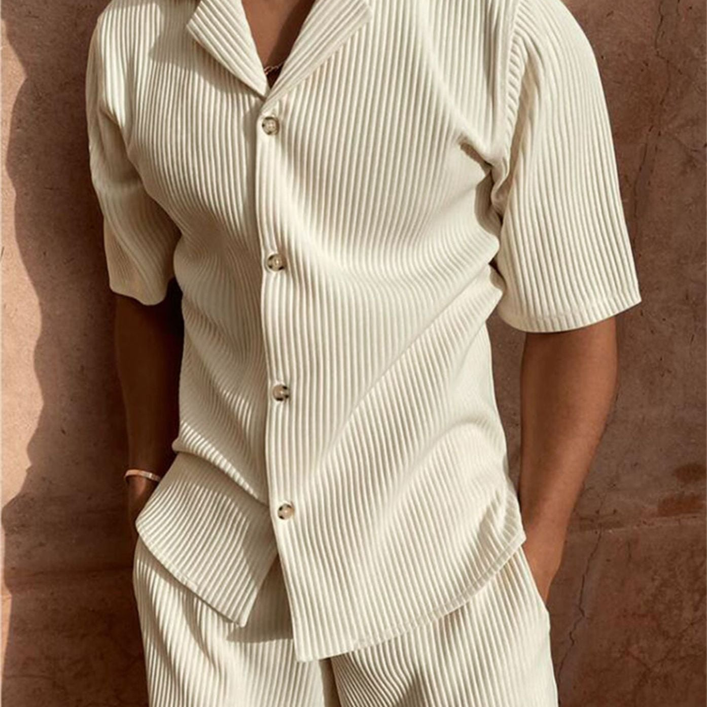 Ensemble Chemise et Short Homme à Manches Courtes