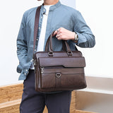 Serviette homme vintage en PU à bandoulière réglable