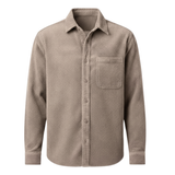 Chemise en velours côtelé pour homme avec col rabattu et poche poitrine