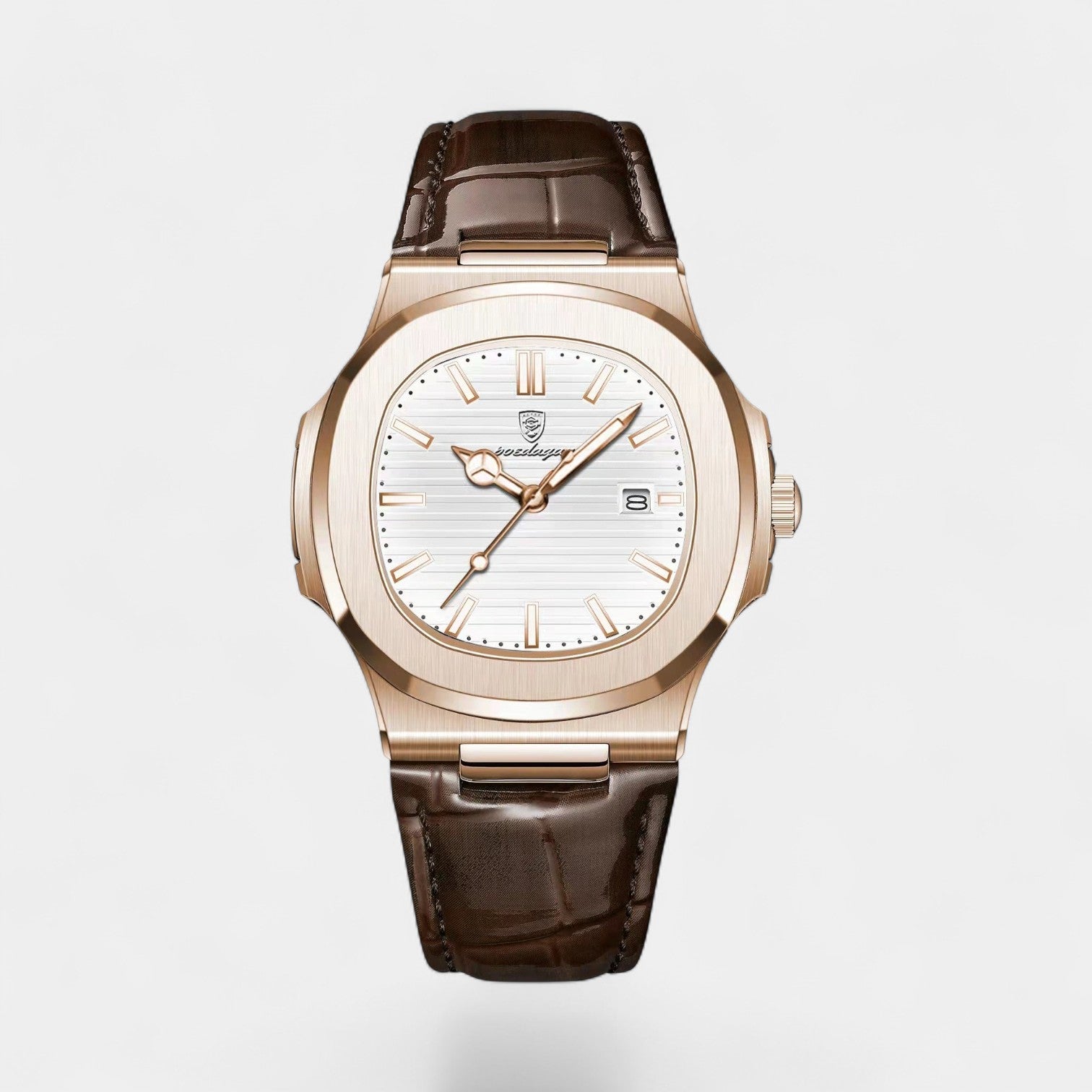 Montre pour Homme Bracelet Cuir – Quartz Lumineuse et Étanche 40 mm