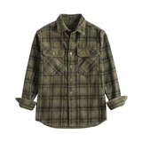 Chemise en velours côtelé à carreaux pour homme avec poches poitrine et boutons