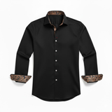 Chemise habillée cintrée à manches longues pour homme avec col et poignets contrastés