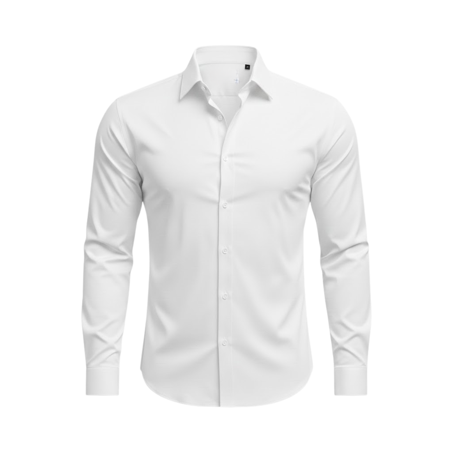 Chemise cintrée à manches longues avec col classique et tissu extensible