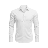 Chemise cintrée à manches longues avec col classique et tissu extensible
