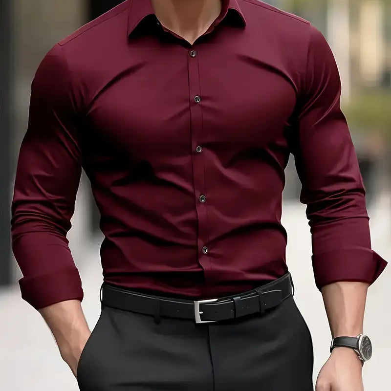 Chemise Homme Ajustée à Col Classique