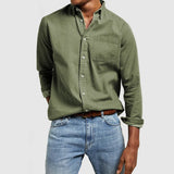 Chemise Texturée à Poche Poitrine
