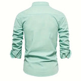 Chemise Homme Ajustée à Col Montant