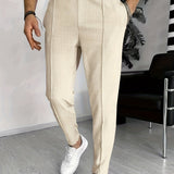 Pantalon Texturé à Taille Élastique et Cordon