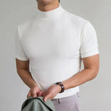 T-Shirt Homme Col Montant en Maille