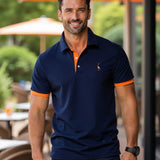 Polo Homme Contrasté à Manches Courtes