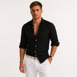 Chemise Homme en Lin à Manches Longues