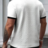 Polo Homme Texturé à Col Contrasté