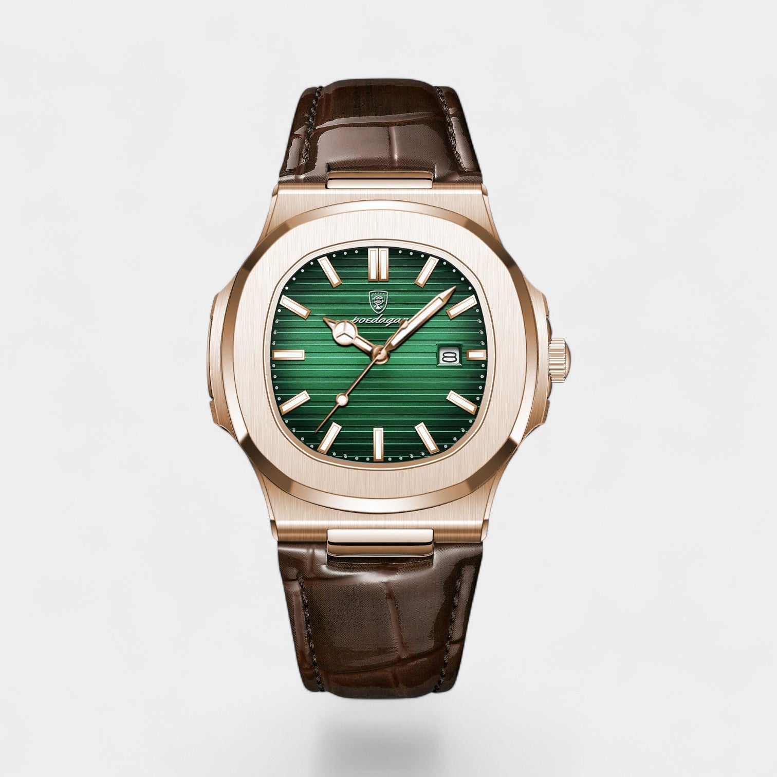 Montre pour Homme Bracelet Cuir – Quartz Lumineuse et Étanche 40 mm