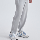 Pantalon Plissé Texturé Coupe Droite