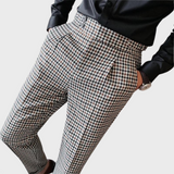 Pantalon Prince-de-Galles à Pinces Coupe Fuselée