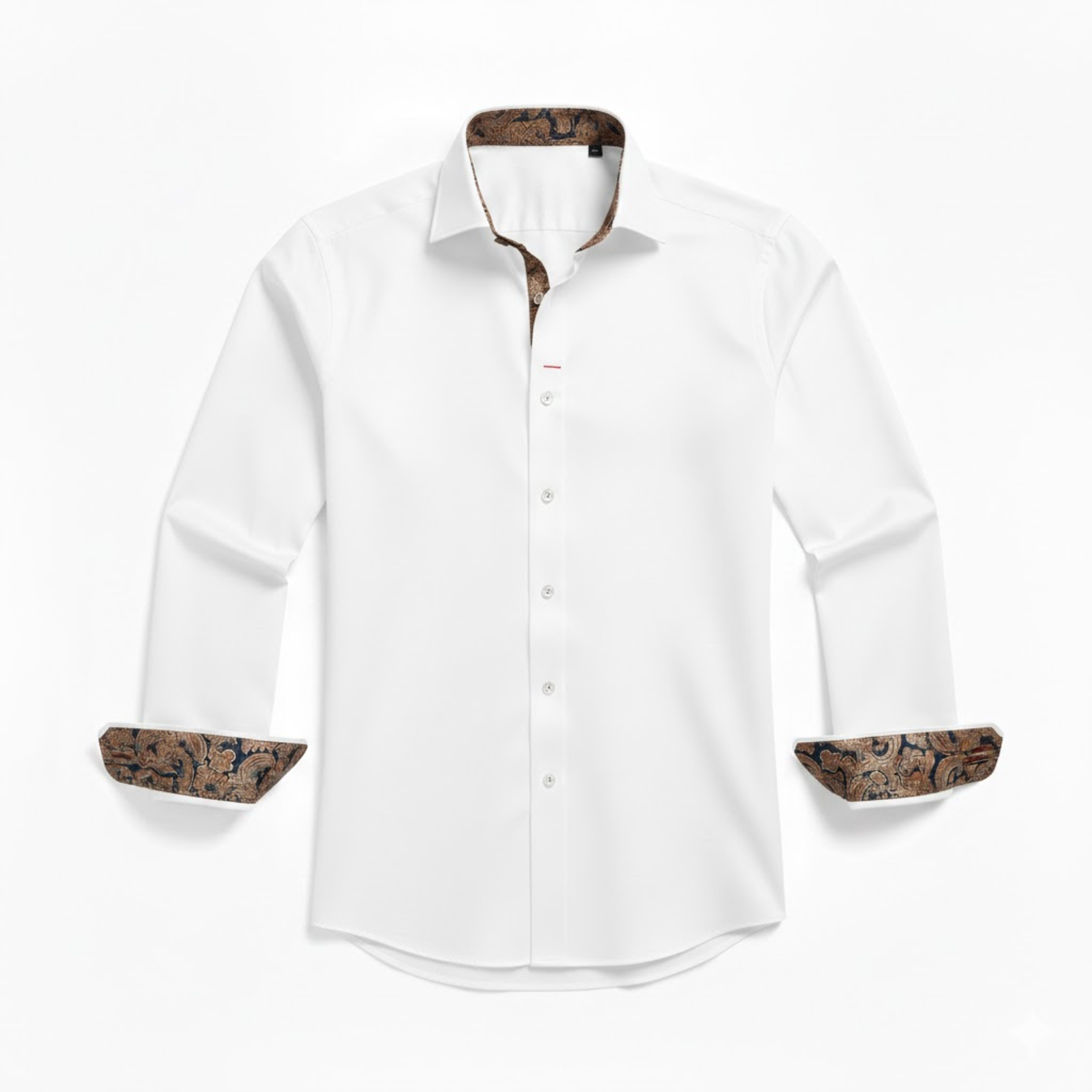 Chemise habillée cintrée à manches longues pour homme avec col et poignets contrastés