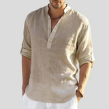 Chemise Homme Col Mao en Lin