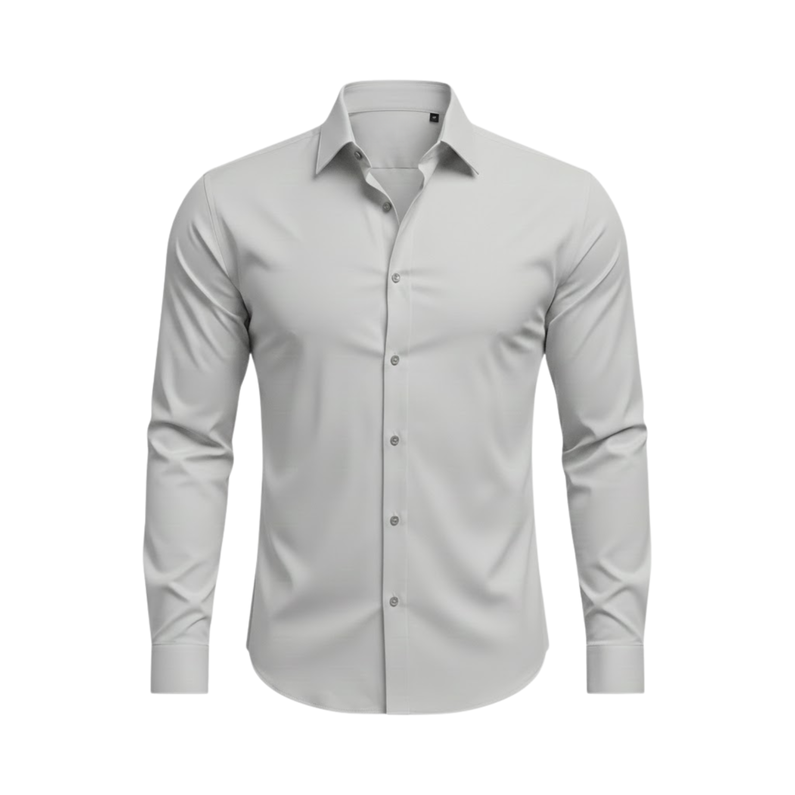 Chemise cintrée à manches longues avec col classique et tissu extensible