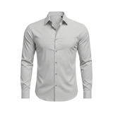 Chemise cintrée à manches longues avec col classique et tissu extensible