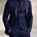 Costume trois pièces homme coupe slim avec gilet croisé