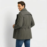 Manteau trench mi-long homme en coton mélangé