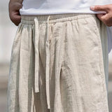 Pantalon Ample Texturé à Cordon de Serrage