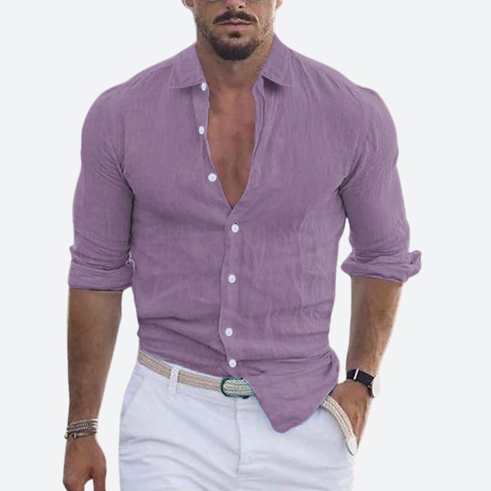 Rogelio | Chemise pour homme à col rabattu avec coupe décontractée pour l'été