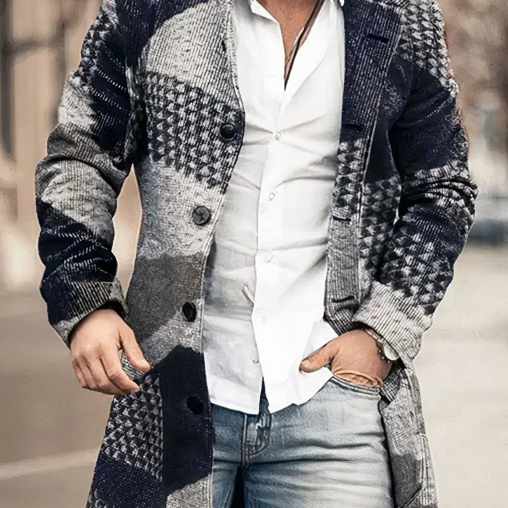 Manteau Homme à Revers Boutonné