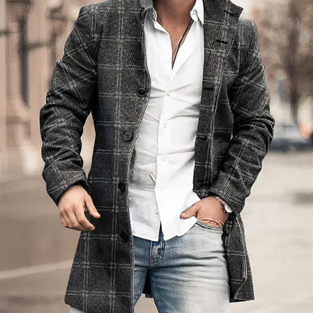 Manteau Homme à Revers Boutonné
