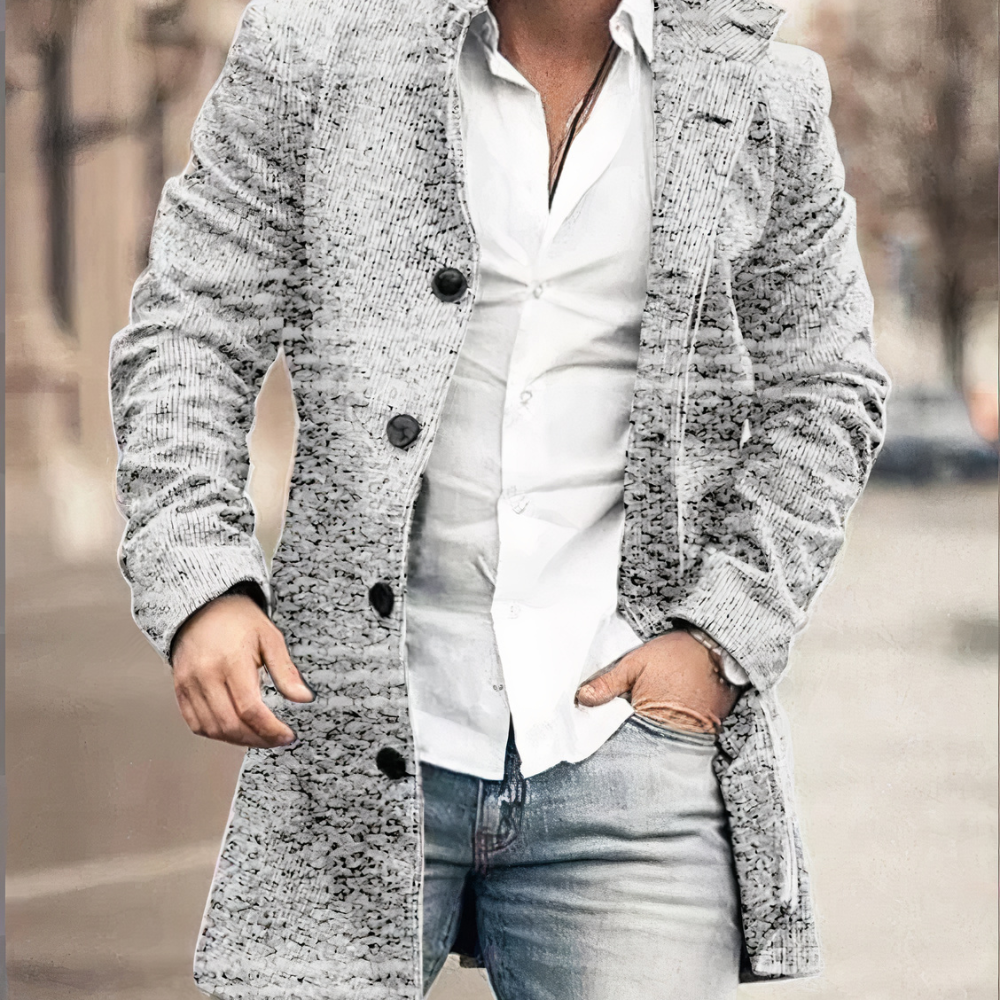 Manteau Homme à Revers Boutonné