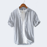 Chemise Rayée à Col Officier