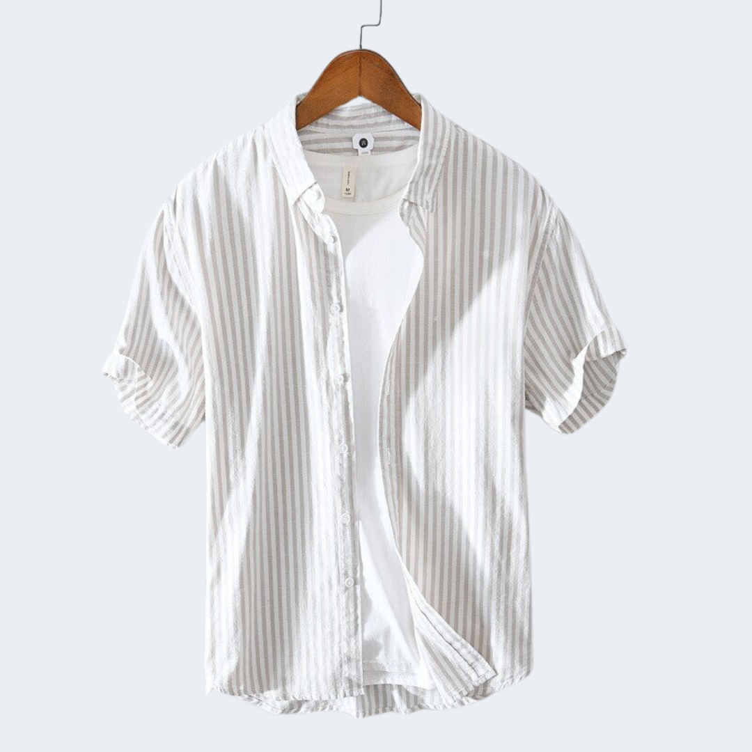 Chemise Rayée à Col Officier