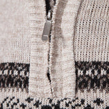 Pull Nordique Zippé à Motif Jacquard