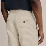 Pantalon Habillé Rayé Coupe Droite