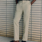 Pantalon Habillé Rayé Coupe Droite