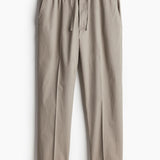 Pantalon Fuselé à Taille Élastique et Plis Avant