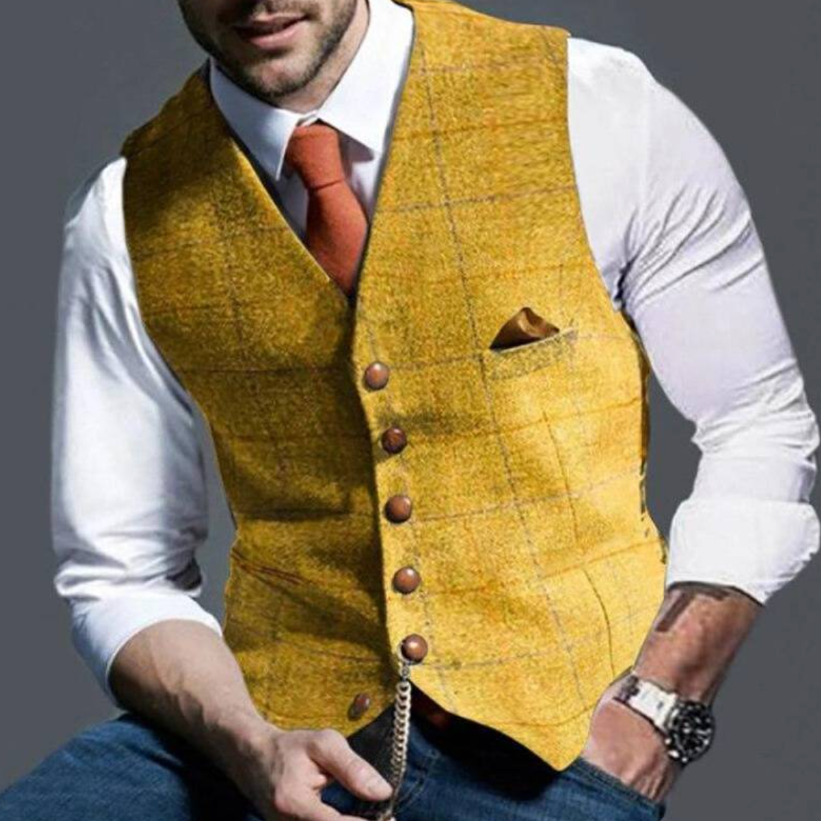 Gilet de Costume Homme Ajusté