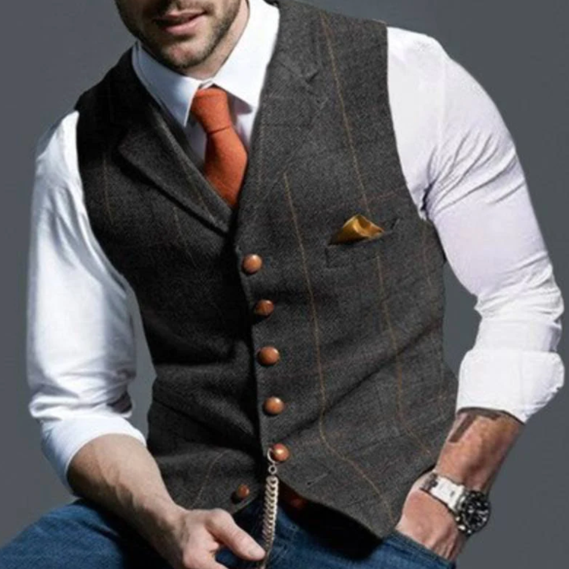 Gilet de Costume Homme Ajusté