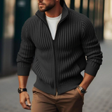 Gilet Tricoté Zippé à Col Montant