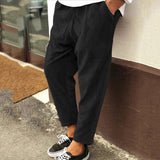 Pantalon Texturé Coupe Droite Décontractée