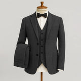 Costume trois pièces homme en tweed de laine