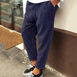 Pantalon Texturé Coupe Droite Décontractée