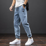 Jogger en Denim à Taille Élastique