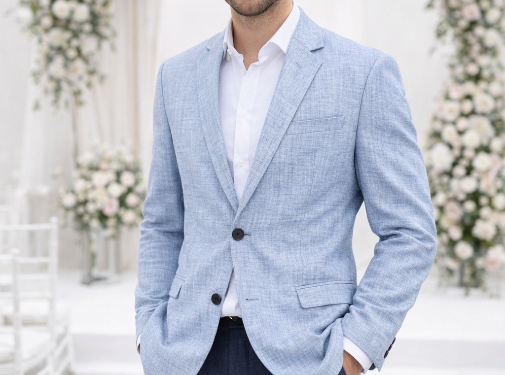 Blazer Ajusté Été Gris Homme