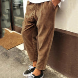 Pantalon Texturé Coupe Droite Décontractée