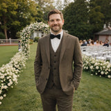 Costume trois pièces homme en tweed de laine