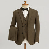 Costume trois pièces homme en tweed de laine