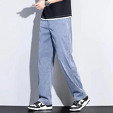 Pantalon Large Texturé à Coupe Droite