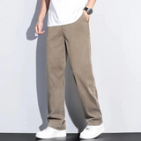Pantalon Large Texturé à Coupe Droite